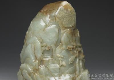 图片[2]-Jade carving in the shape of a mountain with scholars listening to a flowing spring, Qing dynasty, Qianlong reign (1736-1795)-China Archive